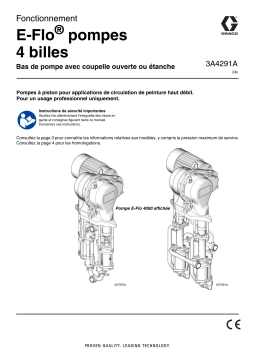 Graco 3A4291A, E-Flo® pompes 4 billes Bas de pompe avec coupelle ouverte ou étanche, Fonctionnement, Français, France Manuel du propriétaire