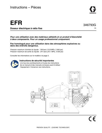 Graco 3A6793G, Doseur EFR électrique à rapport fixe Mode d'emploi | Fixfr