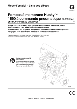 Graco 3A3503ZAG, Pompes à membrane Husky 1590 à commande pneumatique, Mode d’emploi, Francais Manuel utilisateur