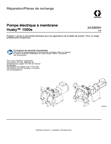 Graco 3A3669, Pompe électrique à membraneHusky™ 1050e, Réparation/Pièces de rechange Manuel du propriétaire | Fixfr