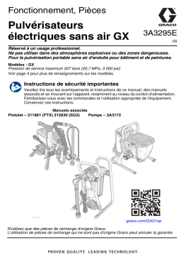 Graco 3A3295E, GX19, GX21, FinishPro GX 19, GXFF Electric Airless Sprayers Manuel du propriétaire