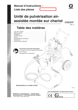 Graco 308690k , Unité de pulvérisation air-assistée montée sur chariot Manuel du propriétaire