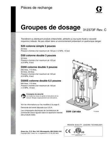 Graco 312373Fc - Groupes de dosage Manuel du propriétaire | Fixfr