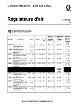 Graco 312133L, Régulateurs d’air, Manuel d’ Mode d'emploi