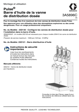 Graco 3A5896C - Pulse - Barre d’huile de la vanne de distribution dosée, Français Manuel du propriétaire