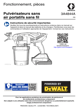 Graco 3A4844A - Pulvérisateurs sans air portatifs sans fil, Fonctionnement, pièces (Français, France) Manuel du propriétaire