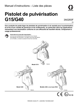 Graco 3A0283F, Pistolet de pulvérisation G15/G40, Manuel d’ Mode d'emploi