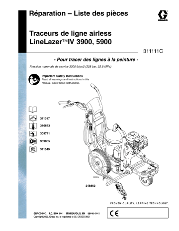 Graco 311111C LineLazer IV 3900, 5900 Airless Line Striper Manuel du propriétaire | Fixfr