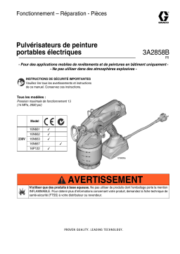 Graco 3A2858B - Electric Hand-Held Paint Sprayers Manuel du propriétaire