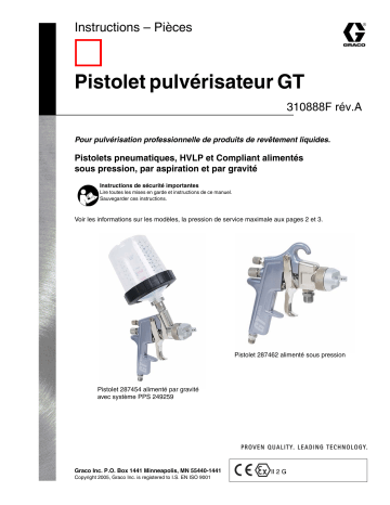 Graco 310888a , Pistolet pulvérisateur GT Manuel du propriétaire | Fixfr