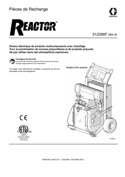 Graco 312066Fe - Reactor, Electric Proportioners, Repair-Parts Manuel du propriétaire