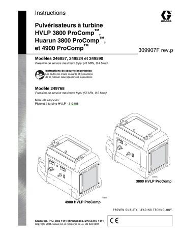 Graco 309907Fp - HVLP 3800 ProComp, Huarun 3800 ProComp, and Huarun 4900 ProComp Turbine Sprayers Manuel du propriétaire | Fixfr