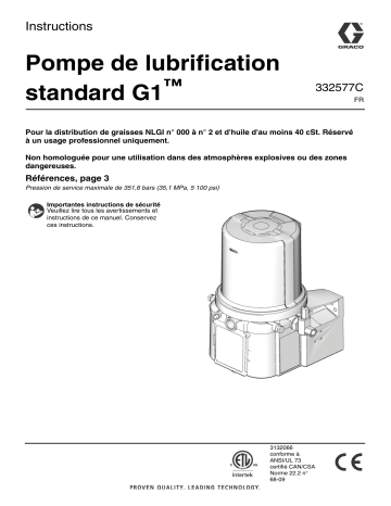 Graco 332577C - G1 Standard Lubrication Pump Manuel du propriétaire | Fixfr