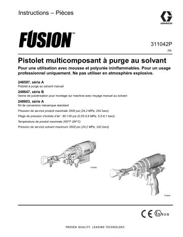 Graco 311042P - Fusion Solvent Purge Plural Component Gun Mode d'emploi | Fixfr