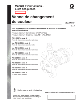 Graco 307941k , Vanne de changement de couleur Manuel du propriétaire