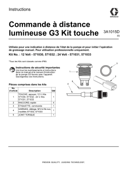 Graco 3A1015D, Commande à distance lumineuse G3 Kit touche Mode d'emploi