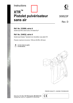 Graco 309523d , Pistolet pulvérisateur sans air XTR Manuel du propriétaire