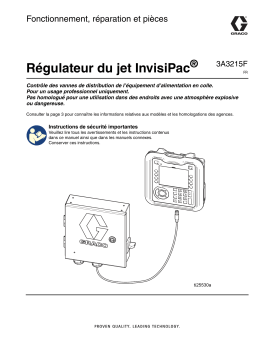 Graco 3A3215F, Régulateur du jet InvisiPac, Fonctionnement, réparation et pièces, Français Manuel du propriétaire