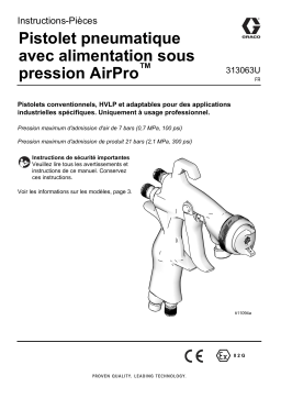 Graco 313063U, Pistolet pneumatique avec alimentation sous pression AirPro Mode d'emploi