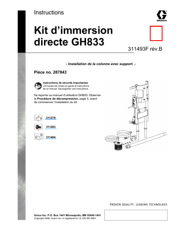 Graco 311493b , Kit dimmersion directe GH833 Manuel du propriétaire | Fixfr