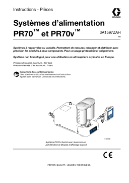 Graco 3A1597ZAH, Systèmes d’alimentation PR70 et PR70v Mode d'emploi