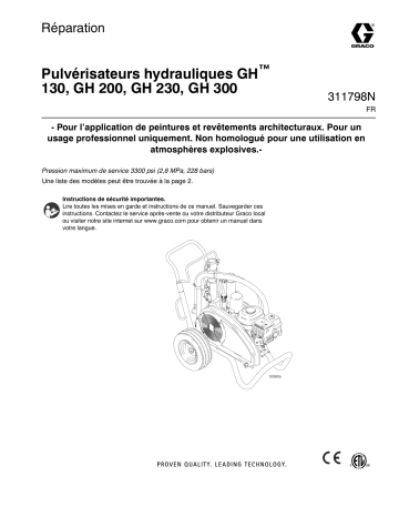 Graco 311798N - GH130, 200, 230 and 300 Hydraulic Sprayers, Repair Manuel du propriétaire | Fixfr