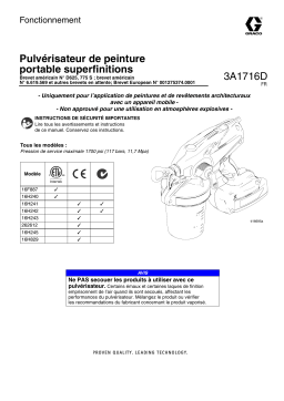 Graco 3A1716D - Fine Finish Hand-Held Paint Sprayer Manuel du propriétaire