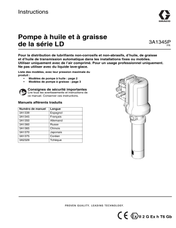 Graco 3A1345P Pompe à huile et à graisse de la série LD Manuel du propriétaire | Fixfr