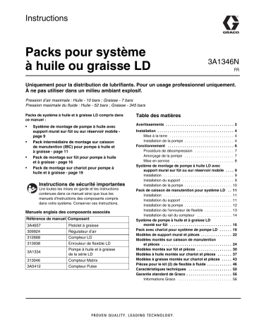 Graco 3A1346N Packs pour système à huile ou graisse LD, français Manuel du propriétaire | Fixfr