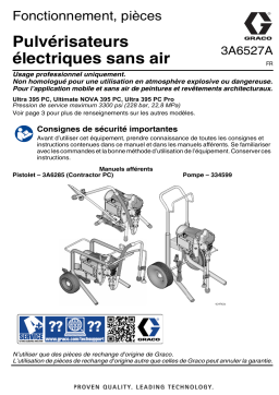 Graco 3A6527A, Pulvérisateurs électriques sans air, Fonctionnement, pièces (Français) Manuel du propriétaire