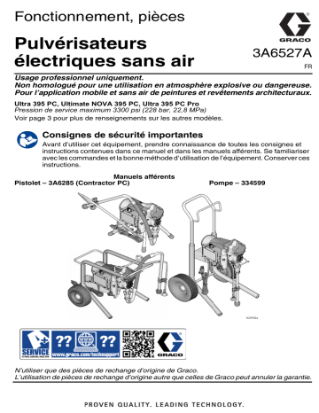 Graco 3A6527A, Pulvérisateurs électriques sans air, Fonctionnement, pièces (Français) Manuel du propriétaire | Fixfr