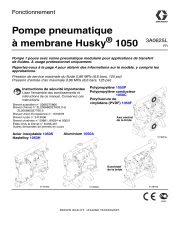 Graco 3A0625L, Husky 1050 Air-Operated Diaphragm Pump Manuel du propriétaire | Fixfr