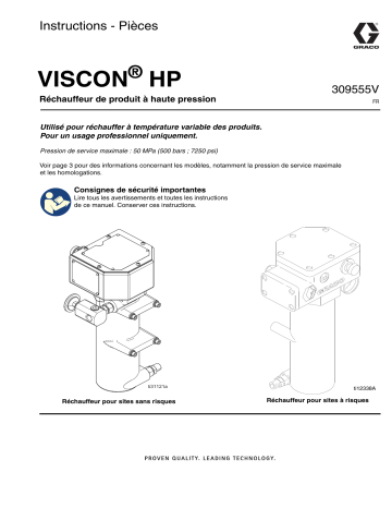 Graco 309555V, Viscon HP Réchauffeur de produit à haute pression Mode d'emploi | Fixfr