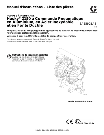 Graco 3A3590 - Huskytm 2150 à Commande Pneumatique Mode d'emploi | Fixfr