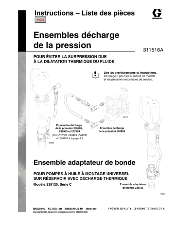 Graco 311516A - Ensembles décharge de la pression Manuel du propriétaire | Fixfr