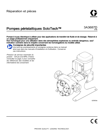 Graco 3A3687D, Pompes péristaltiques SoloTech™Réparation et pièces Manuel du propriétaire | Fixfr