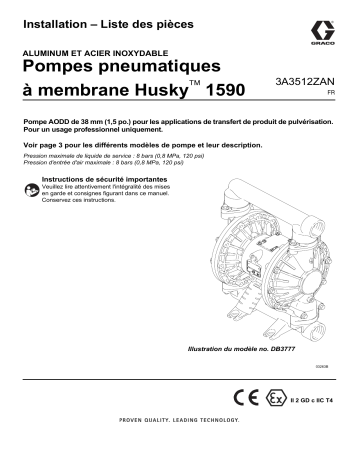 Graco 3A3512ZAN- Pompes pneumatiques à membrane Husky 1590 Manuel du propriétaire | Fixfr