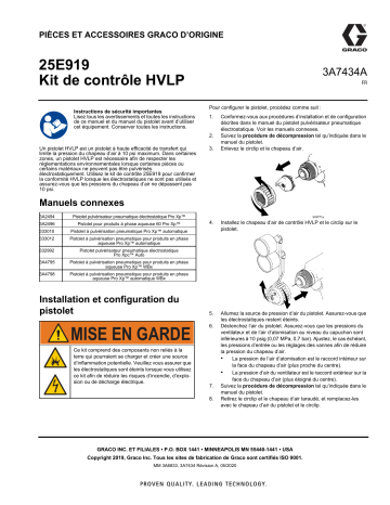 Graco 3A7434A, 25E919 Kit de contrôle HVLP, Pièces et accessoires Manuel du propriétaire | Fixfr