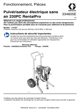 Graco 334605E, Pulvérisateur électrique sans air 230PC RentalPro, Fonctionnement, Pièces Manuel du propriétaire