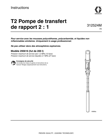 Graco 312524M - T2 2:1 Ratio Transfer Pump Mode d'emploi | Fixfr