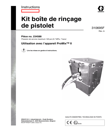 Graco 310695a , Kit boîte de rinçage de pistolet pour utilisation avec lappareil ProMix Manuel du propriétaire | Fixfr