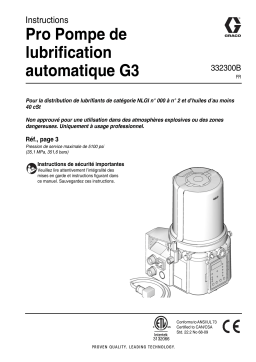 Graco 332300B, G3 Pro Automatic Lubrication Pump Manuel du propriétaire