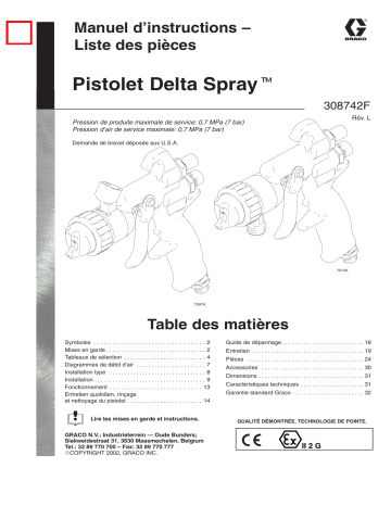 Graco 308742l , Pistolet Delta Spray Manuel du propriétaire | Fixfr