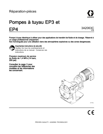 Graco 3A2063C, EP3 and EP4 Hose Pumps, Repair-Parts Manuel du propriétaire | Fixfr