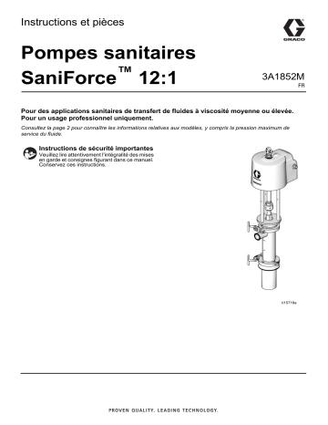 Graco 3A1852M, Pompes sanitaires SaniForce™ 12:1 Mode d'emploi | Fixfr