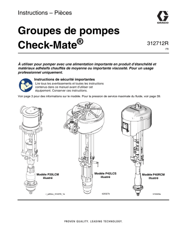 Graco 312712R, Groupes de pompes Check-Mate Mode d'emploi | Fixfr