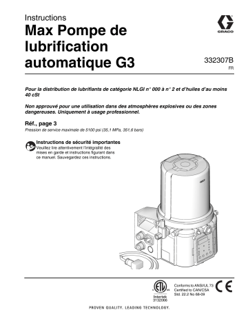 Graco 332307B, G3 Max Automatic Lubrication Pump Manuel du propriétaire | Fixfr