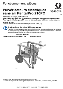 Graco 334602A RentalPro 210PC Electric Airless Sprayer Manuel du propriétaire