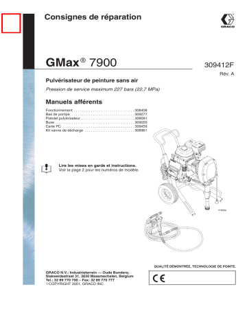 Graco 309412a ,Pulvérisateur de peinture sans air GMax 7900 Manuel du propriétaire | Fixfr