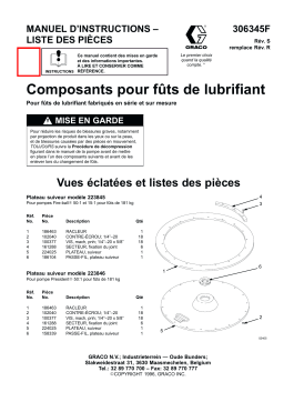 Graco 306345s , Composants pour fûts de lubrifiant Manuel du propriétaire